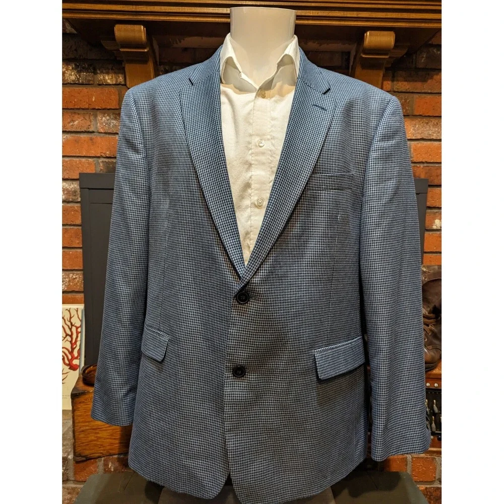 Tommy Hilfiger Mens Two Button Blazer Polyester Blend Blazer Sport Jacket 46R
